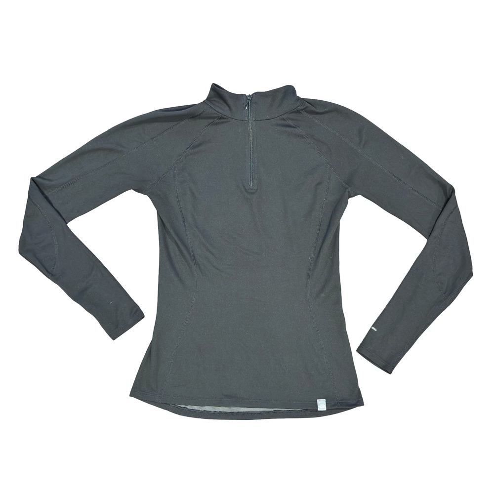 The North Face Black Long Sleeve Athletic Stretch Modern 1/4 Zip Collared Small